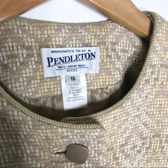 PENDLETON Diamond Ikat Wool Blazer Jacket Women’s Size 10P Petite - Picture 3 of 7